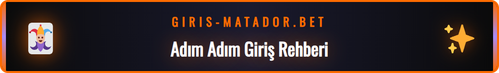 Matador Bet Giriş adımlarını gösteren mobil cihaz ekranı